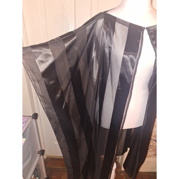 Black Sheer Long Kimino Duster Tunic One Size Dark Romantic Whimsygoth Witchy - Picture 4 of 4